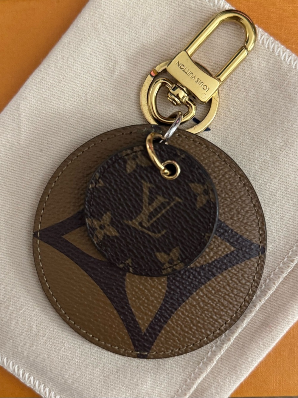 LOUIS VUITTON Monogram Reverse Bag Charm